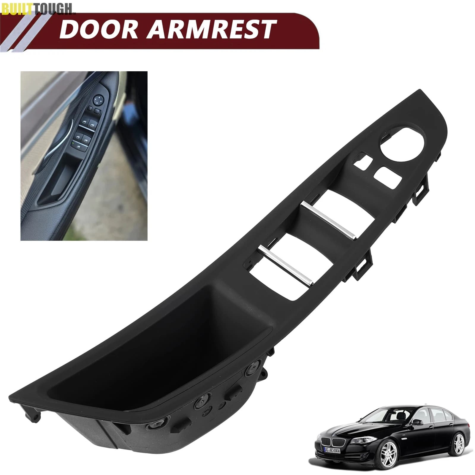 Lato conducente della mano sinistra per BMW serie 5 F10 F11 2010-2017 Nero Interni auto Maniglia interna della porta Pannello Pull Trim Cover 51417225873