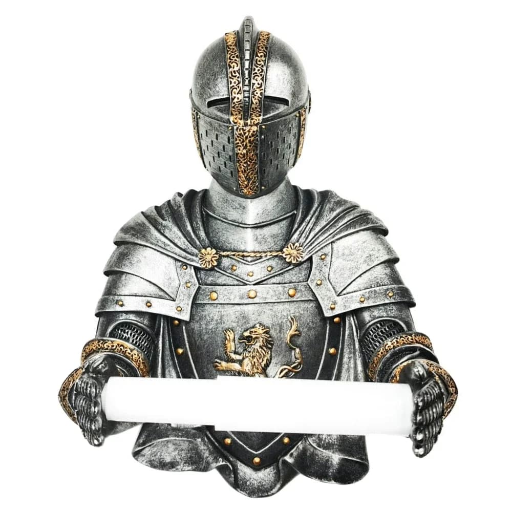 Porta carta igienica Porta fazzoletti Rotolo Statua medievale Cavaliere per ricordare Porta asciugamani di carta gotico Arredamento bagno