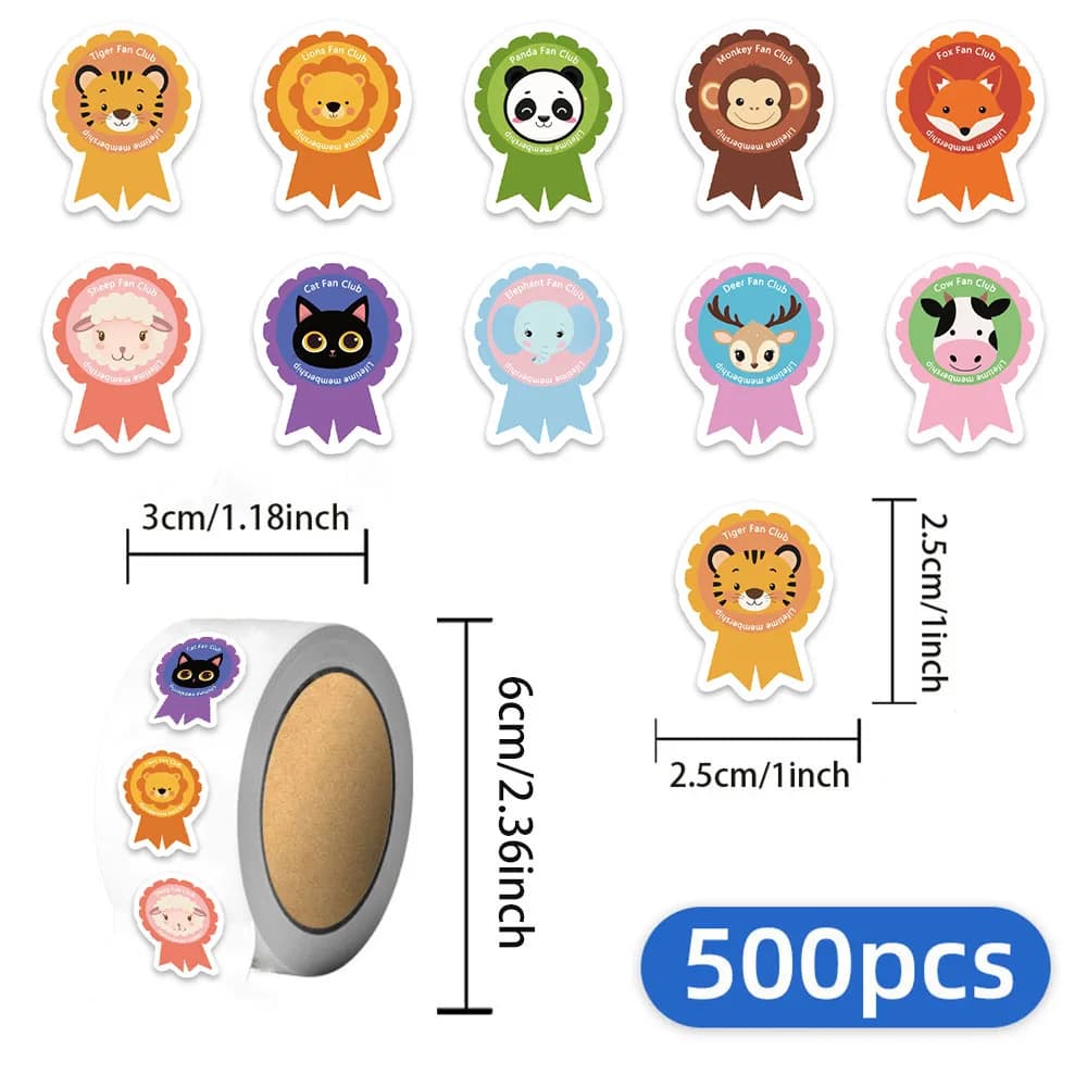 500 Pezzi Adesivi Decorativi a Forma di Animali Carini per Valigie, Laptop, Borracce e Tablet