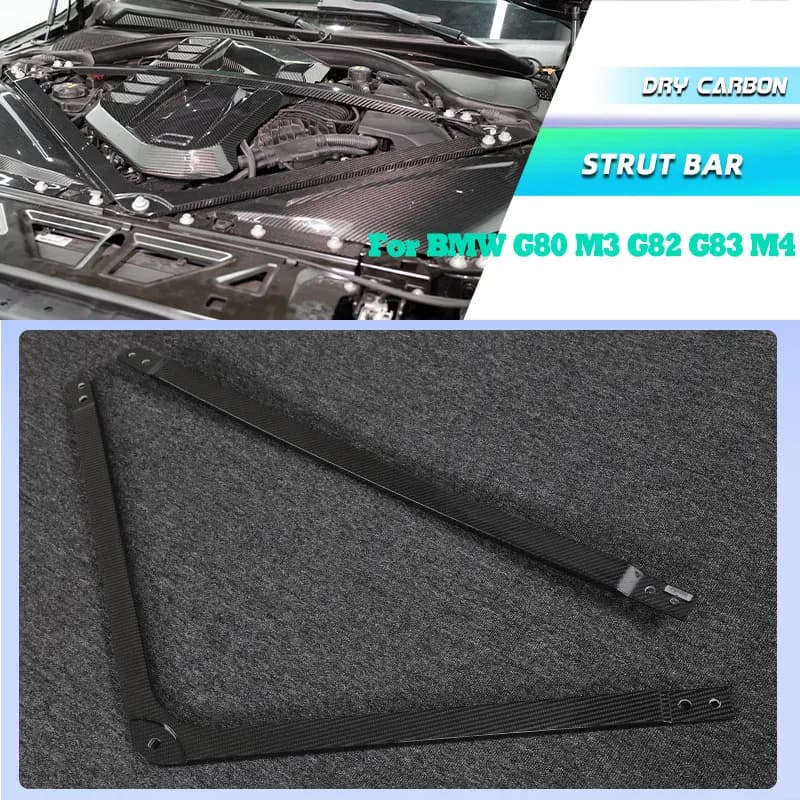 Prepreg Dry Carbon Car Engine Cofano Cofano Strut Brace Bar per BMW G80 M3 G82 G83 M4 2021+ Motore Da Corsa Treppiede Trim Strut Bar