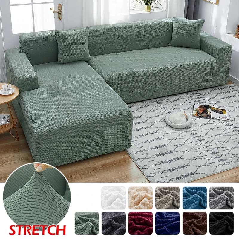 Jacquard Elastic Sofa Covers Geometric ArmChair Knitted Sofa Couch Slipcovers Chair Protector For Living Room L Shaped