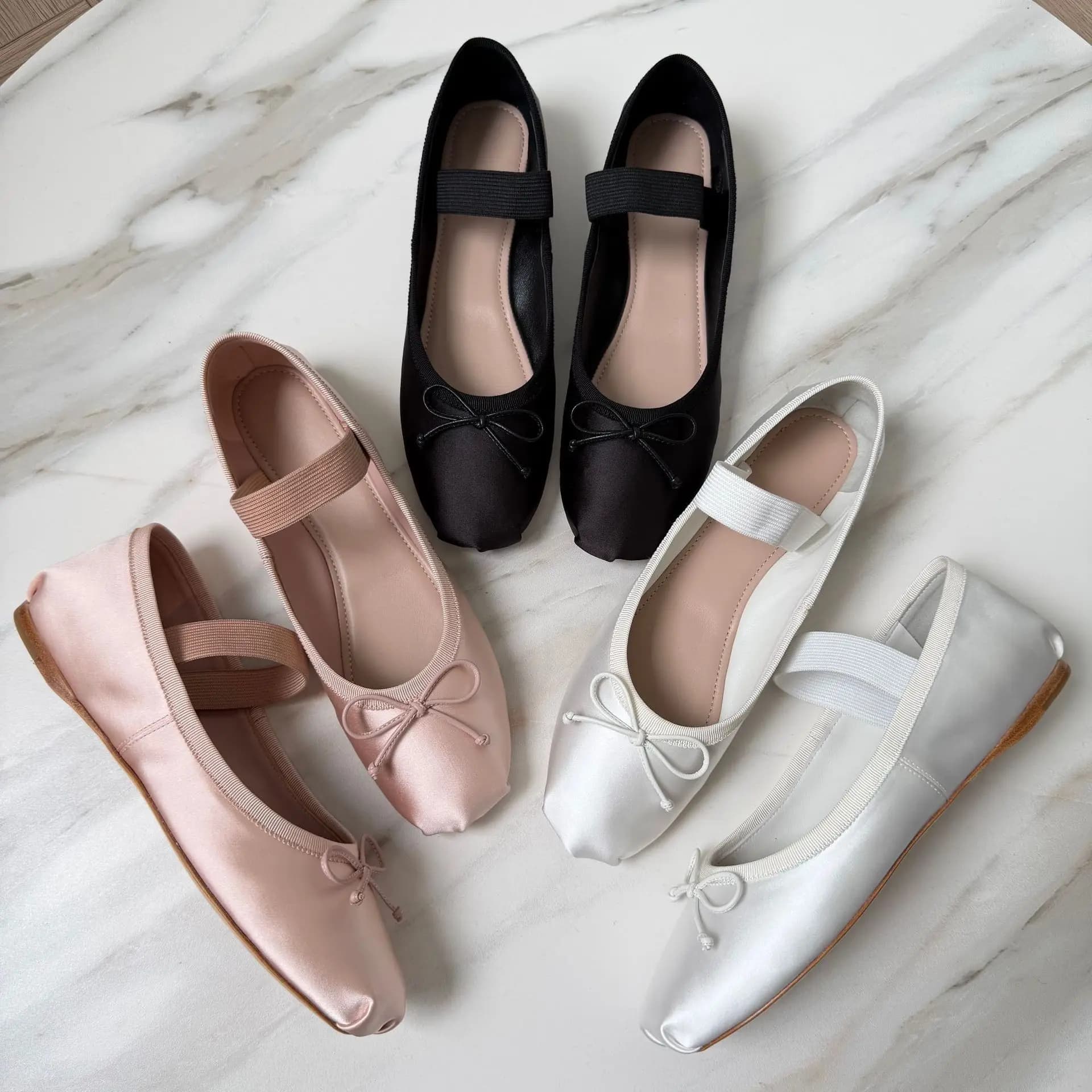Dave&di Silk Bow Ballet Shoes With Flat Bottom And French Soft Sole Mary Jane Shoes 2026 Spring/summer New Collection Loafers