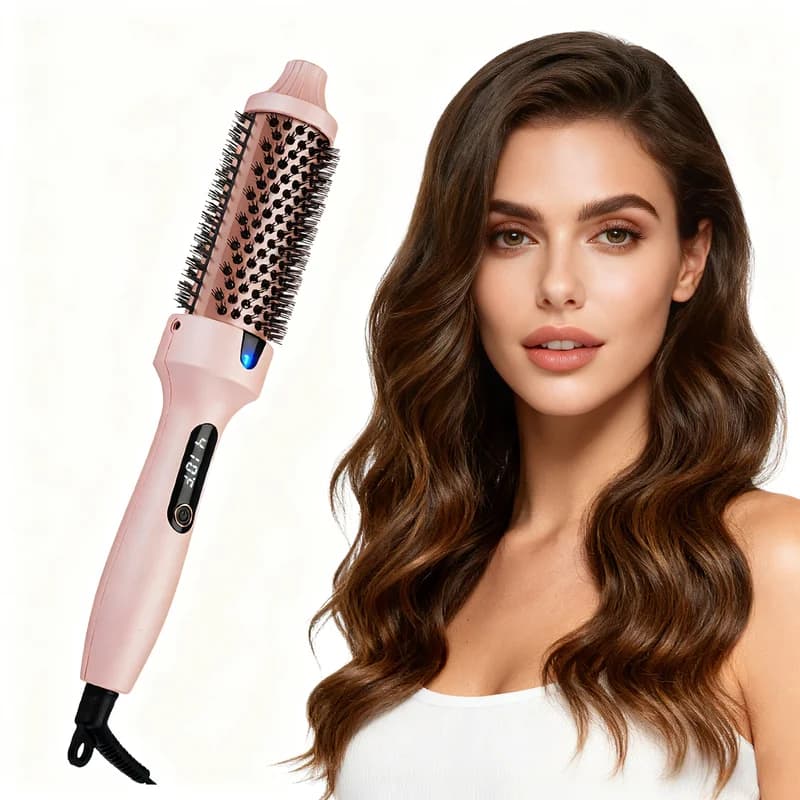2 in 1 Hair Straightener Brush Hair Curler Electric Hair Styling Tool for Bangs and Volume