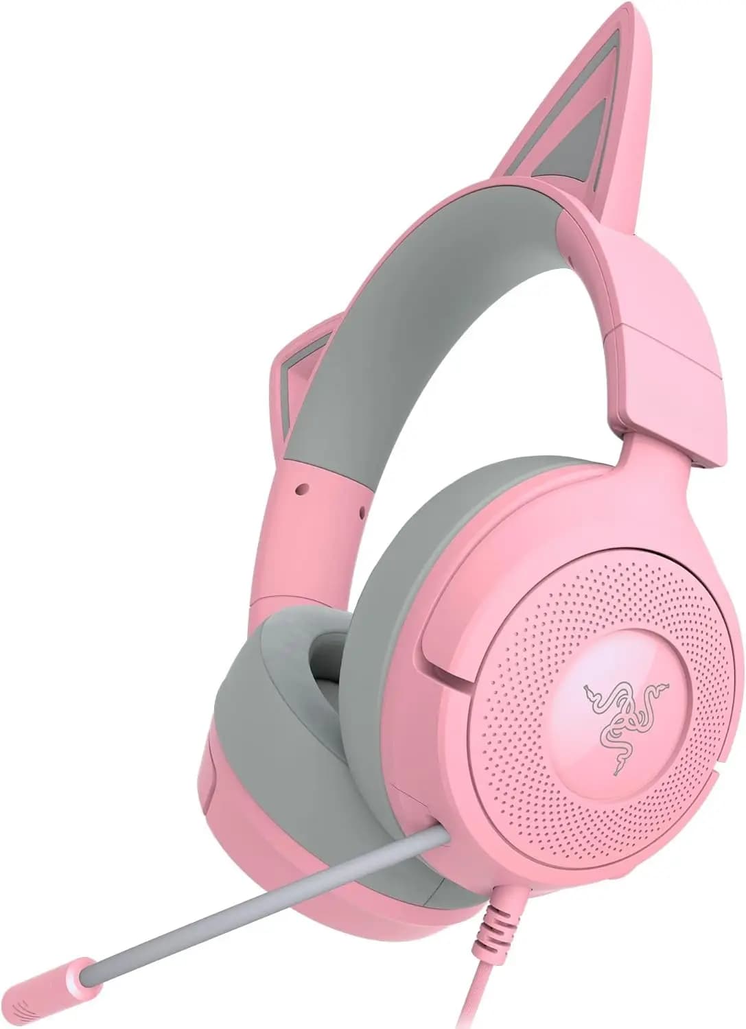 Cuffie da Gaming con Orecchie da Gatto, Microfono HyperClear, Audio Surround 7.1, Driver da 40mm, Compatibili con Piattaforme Multiple, Rosa