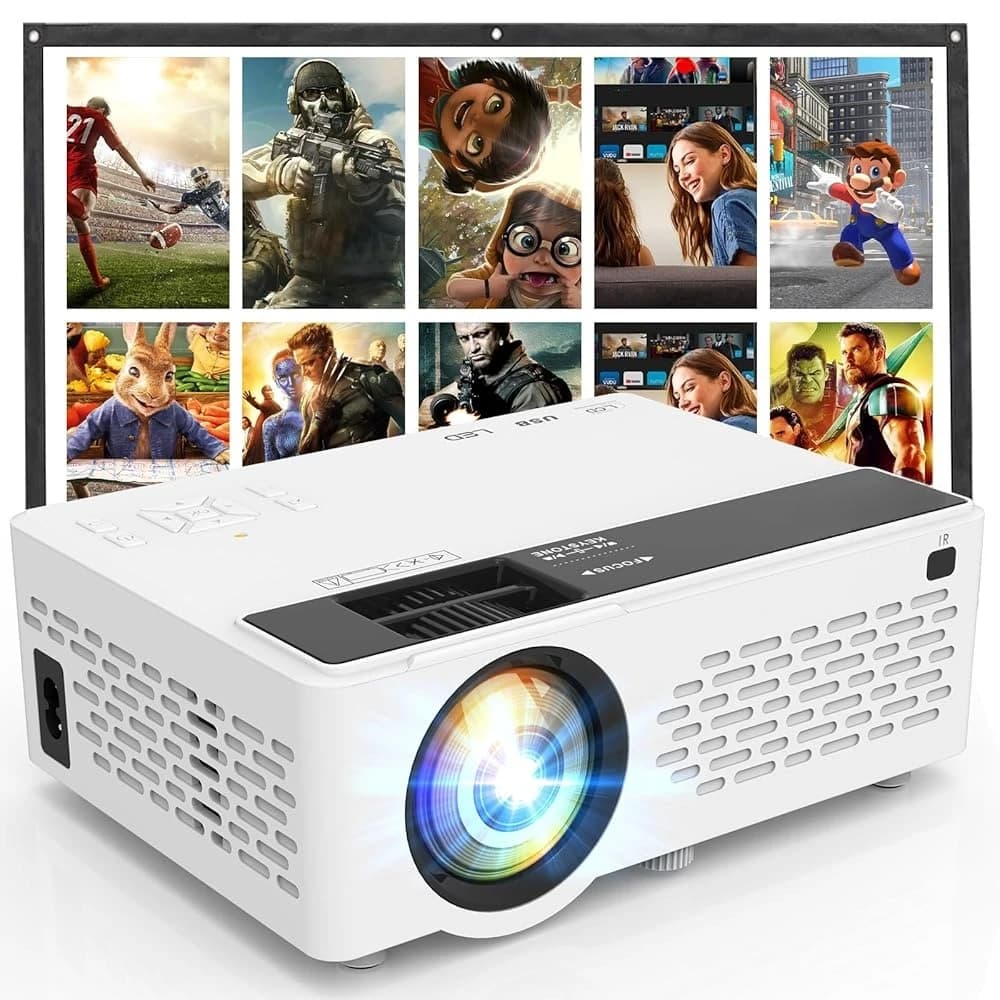 Ailexpress - Mini Proiettore Portatile Full HD 1080P, Proiettore Bluetooth per Film, Compatibile con TV Stick/Smartphone/PC/Console di Gioco
