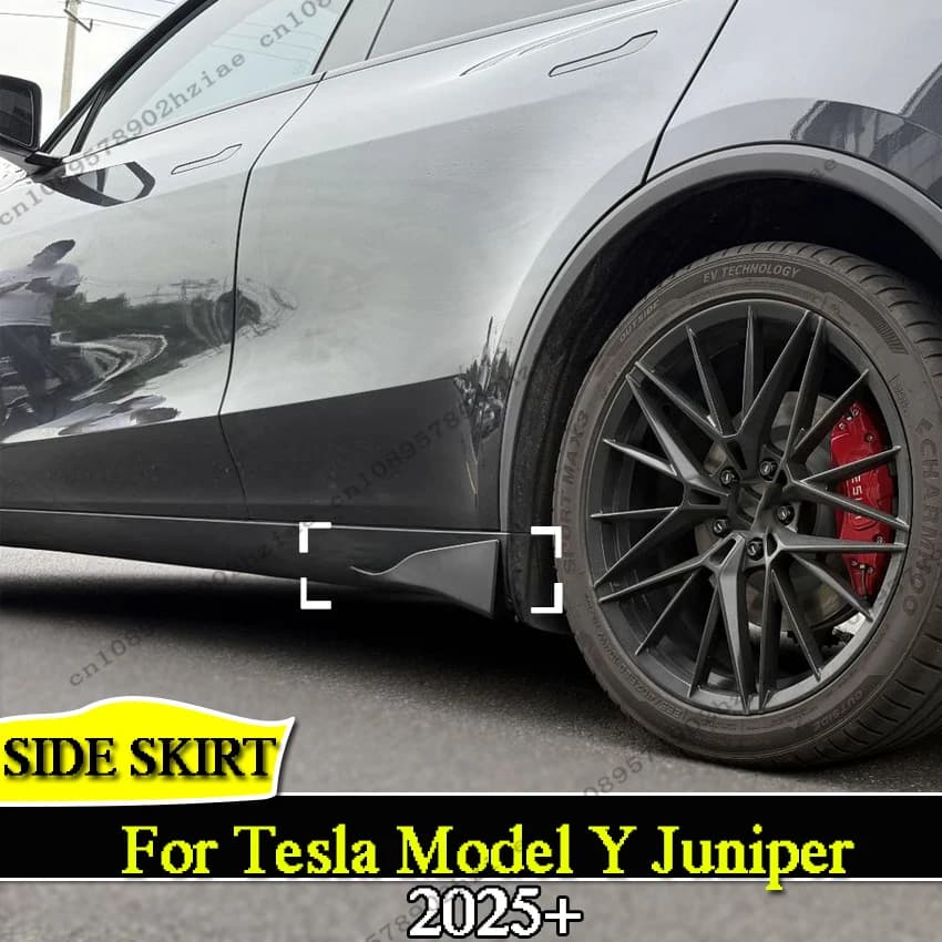 2 PCS Side Bumper Spoiler Side Skirt For Tesla Model Y Juniper 2025+ High Quality ABS Gloss Black Splitters Diffuser Body Kits