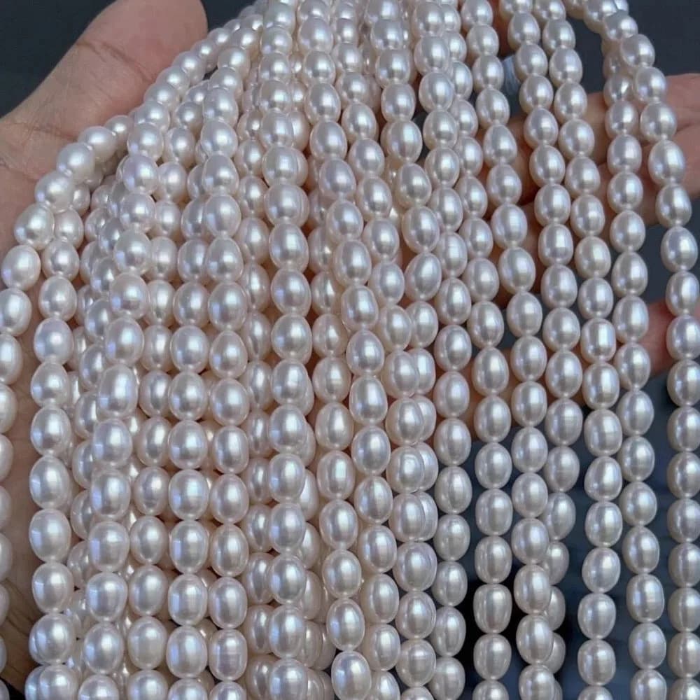 AAA 100% perle d'acqua dolce naturali selezionate a forma di riso perline distanziatrici sciolte per gioielli che fanno accessori per bracciali collana fai da te
