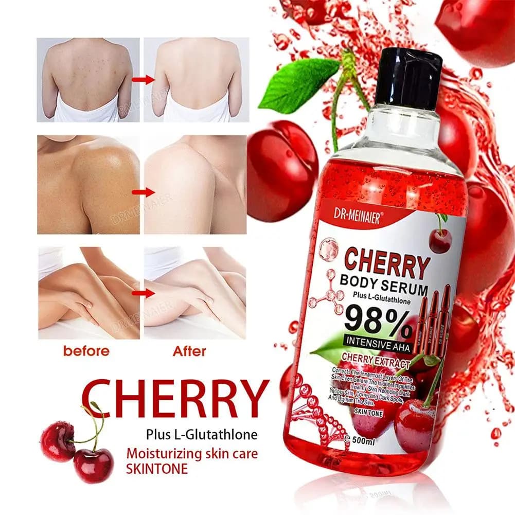 Siero Viso e Corpo AHA con Acido Ialuronico, Vitamina C e Arbutina 500ml, Correttore per Macchie Scure, Idratante, Riduce i Pori, Ripara la Pelle