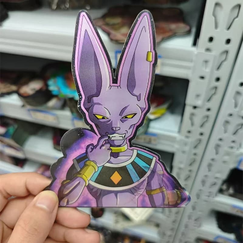 Anime Dragon Ball Beerus Adesivi per movimento 3D Adesivo per auto Notebook Decalcomania impermeabile Adesivo per movimento giocattolo Regalo per bambini