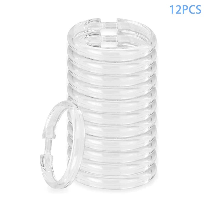 12 pezzi per tende e aste per tende Anelli rotondi Clip per tende da doccia Anelli per tende aperti Anelli per tende