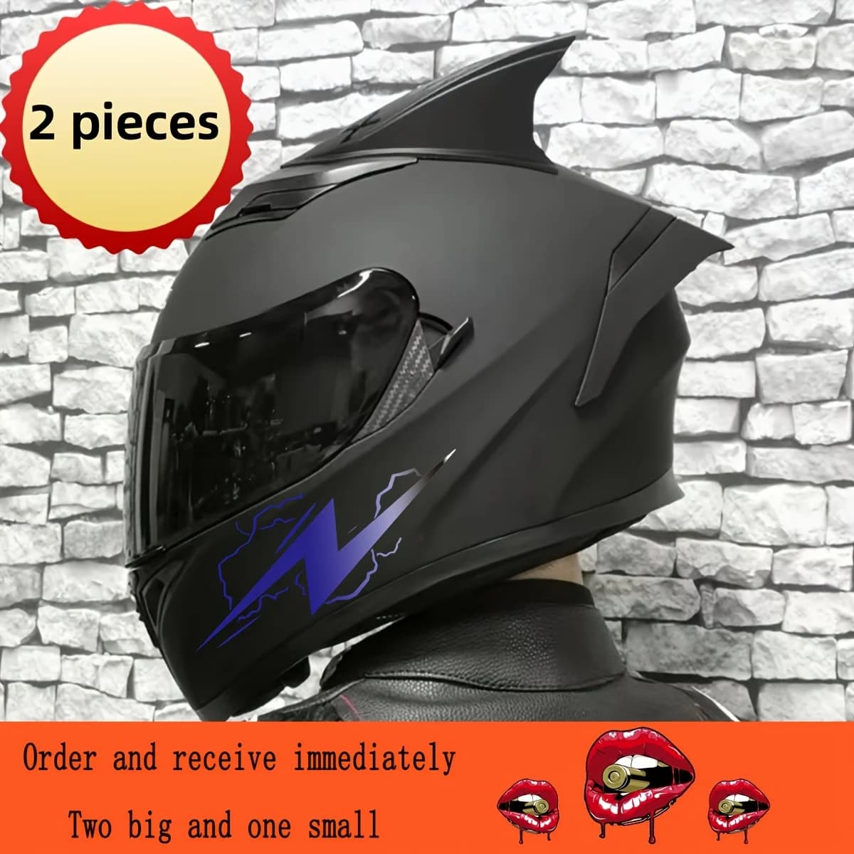 5 PZ/SET Funny Decorative Card for Motorcycle Lightning Helmet, Suitable for Auto, Moto, Waterproof Bike Stickers