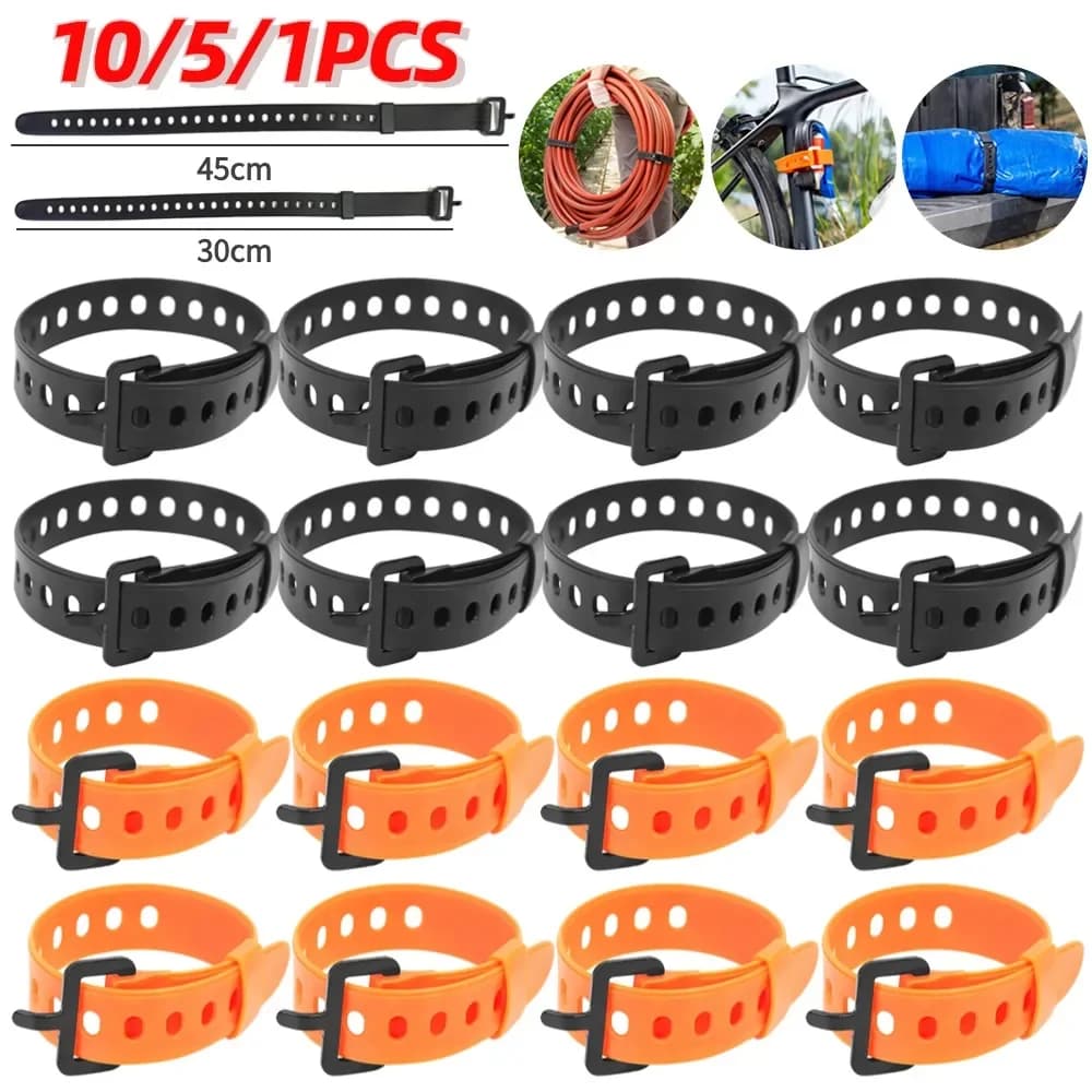 1-10PCS cinghia di tensione in gomma cintura di carico da viaggio cravatte compatte cravatta di carico fissa ancoraggio da campeggio all'aperto cinghia con fibbia per bagagli