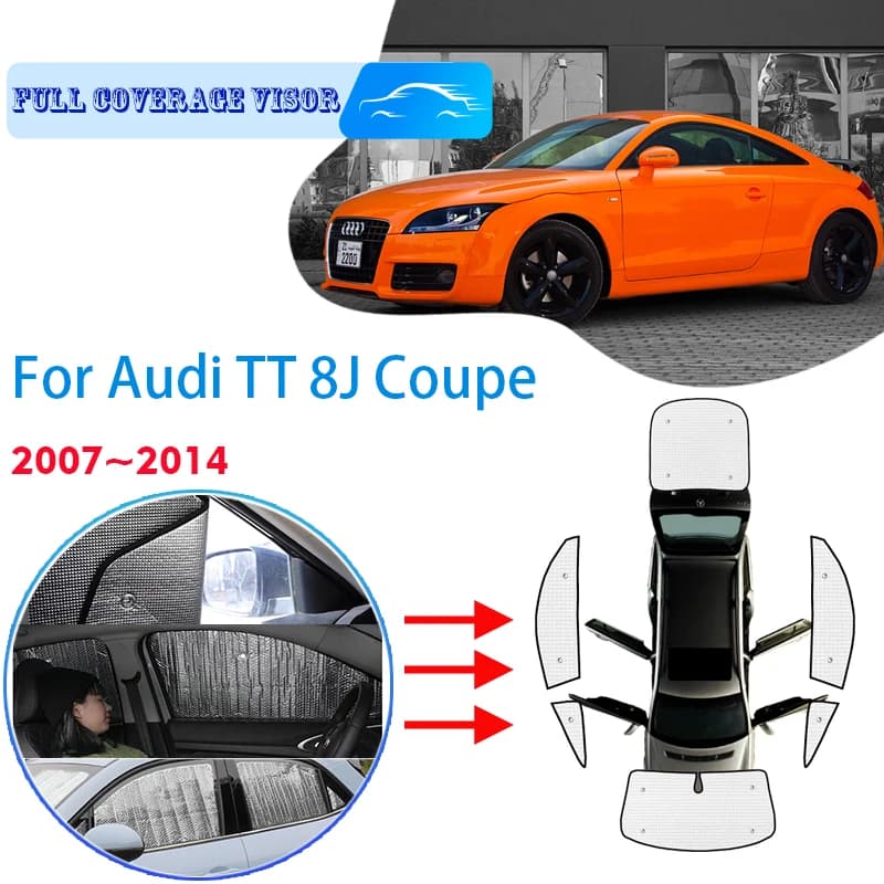 Auto Full Coverages parasole per Audi TT Mk2 8J 2007 ~ 2014 Coupe TTS 2010 anti-uv auto protezione solare finestra parasole accessori di copertura