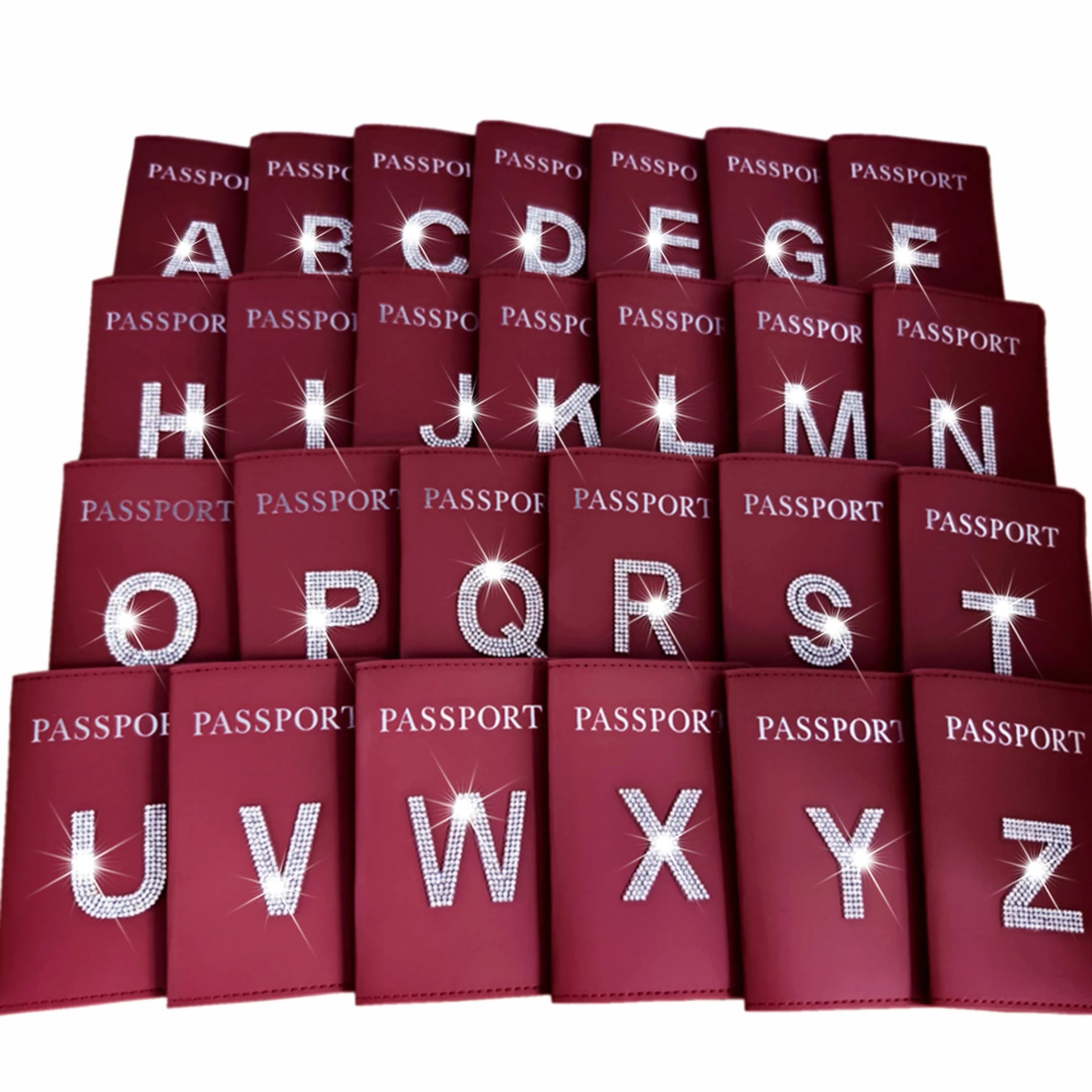 1 piece strass letter A-Z passport holder red passport holder credit card holder credit card holder fashion travel accessories for flight
