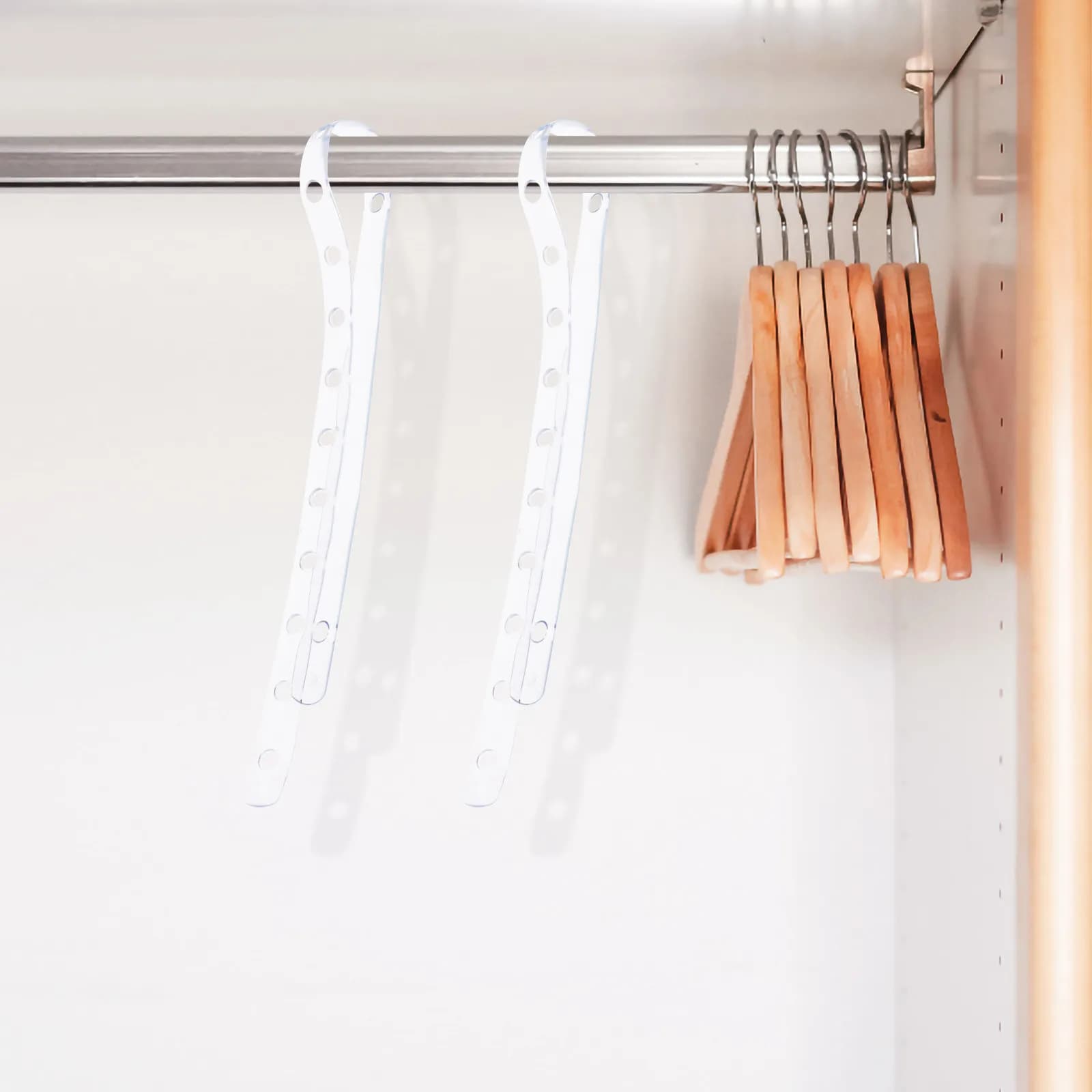 20 Pezzi Connettori Antiscivolo per Appendiabiti, Strisce in Plastica Salvaspazio per Armadio, Clip per Appendere Cappotti