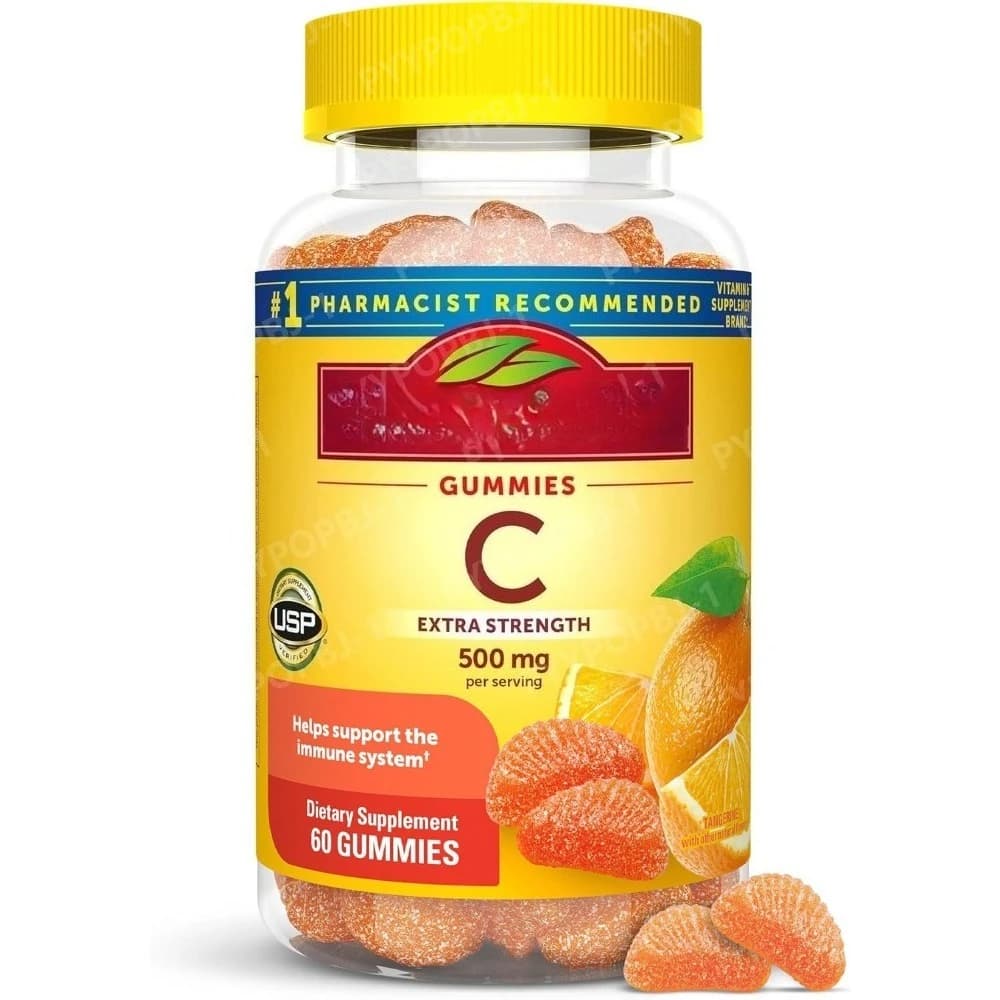 High Power Vitamin C Supplement 500 mg for portion, Vitamin C Caramels for Immunite Support, 60 Rubbers, 30 Packs