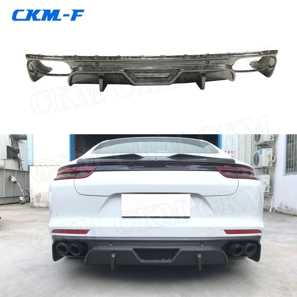 Carbon Fiber Rear Diffuser for Porsche Panamera 971 2017 2018 2019, Spoiler for bumpers, Car Accessories
