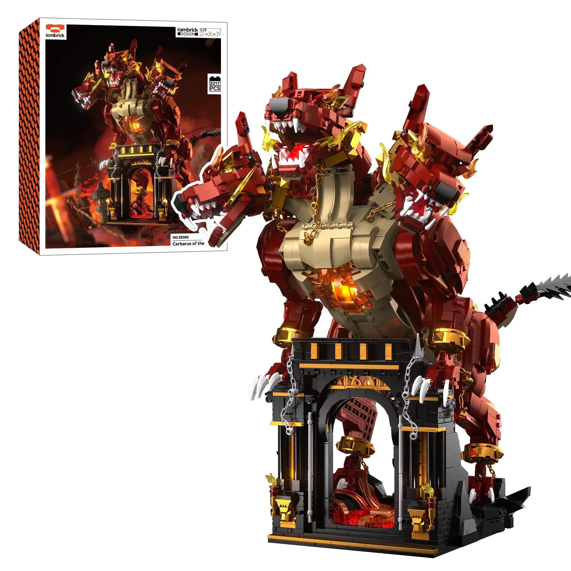 2317PCS MOC Inferno Cane a tre teste Building Blocks Film Cerberus of the Inferno Modello di giunzione Assemblaggio di mattoni Puzzle Giocattoli Regalo