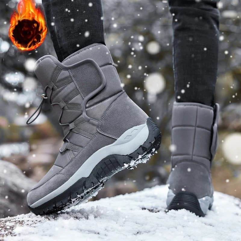 MAIJIAKA Brand Men's Winter Shoes Non-slip Hiking Boots Men Work Ankle Boots Waterproof Men's Boots Warm Plush Couple Snow Boots
