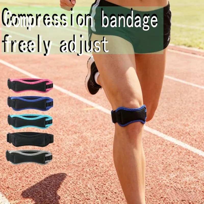 Supporto per Ginocchio a Compressione Regolabile, Protezione per Tendine Rotulee, Fascia Antiurto per Sport all'Aperto