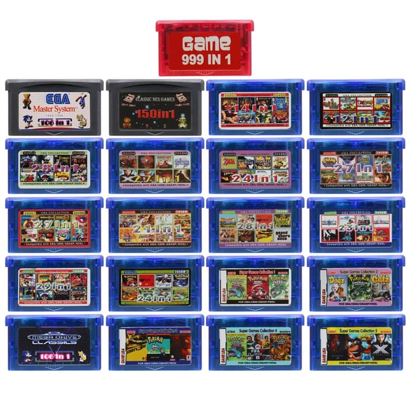 Cartuccia di gioco GBA Scheda console per videogiochi a 32 bit 150 106 999 in 1 EG EN Scheda combinata tutto in uno per GBA NDS