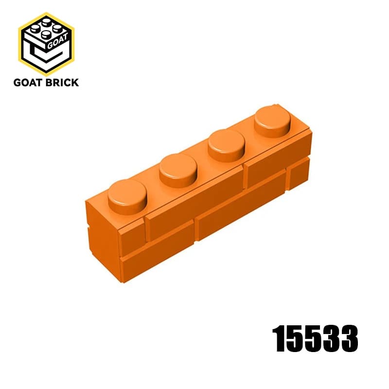 10P MOC Compatible Assembles Particle 15533 Brick Special 1x4 with Masonry Brick Profile Building Block Part DIY Educational Toy