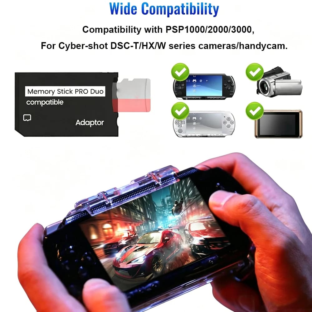 Memory Stick a slot singolo e doppio per accessori PSP Lettore di schede Pro Duo Adattatore per scheda SD SDHC TF a MS per convertitore PSP