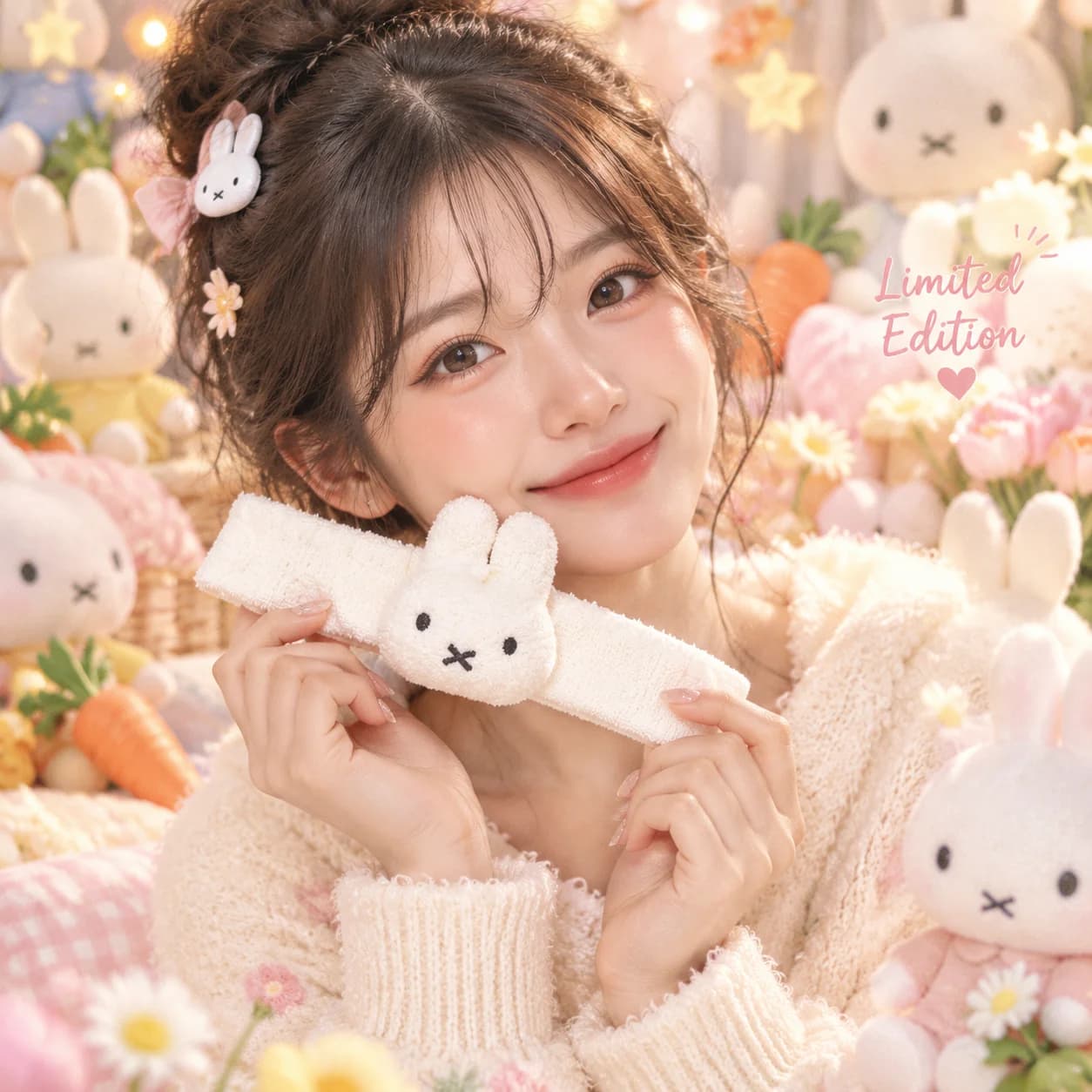 Adorable Miffy Rabbit Plush Toy with Glasses Cartoon Backpack Charm Pendant Shoulder Strap Velcro Decoration Gift For Friends