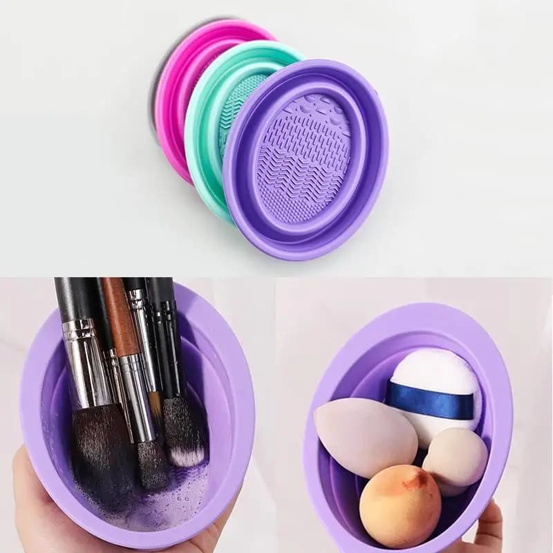 Soft Silicone Makeup Brush Detergent Foldable Cleaning Bowl for Cypriot Blow Brushes for Shade Brushes Clean Mat Beauty Tool Box for scrubber