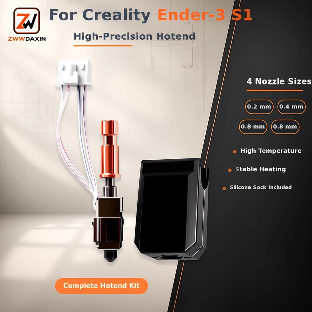 Stampante 3D Hotend compatibile con la testa dell'estrusore ad alta precisione Creality Ender-3 S1, accessorio resistente alle alte temperature
