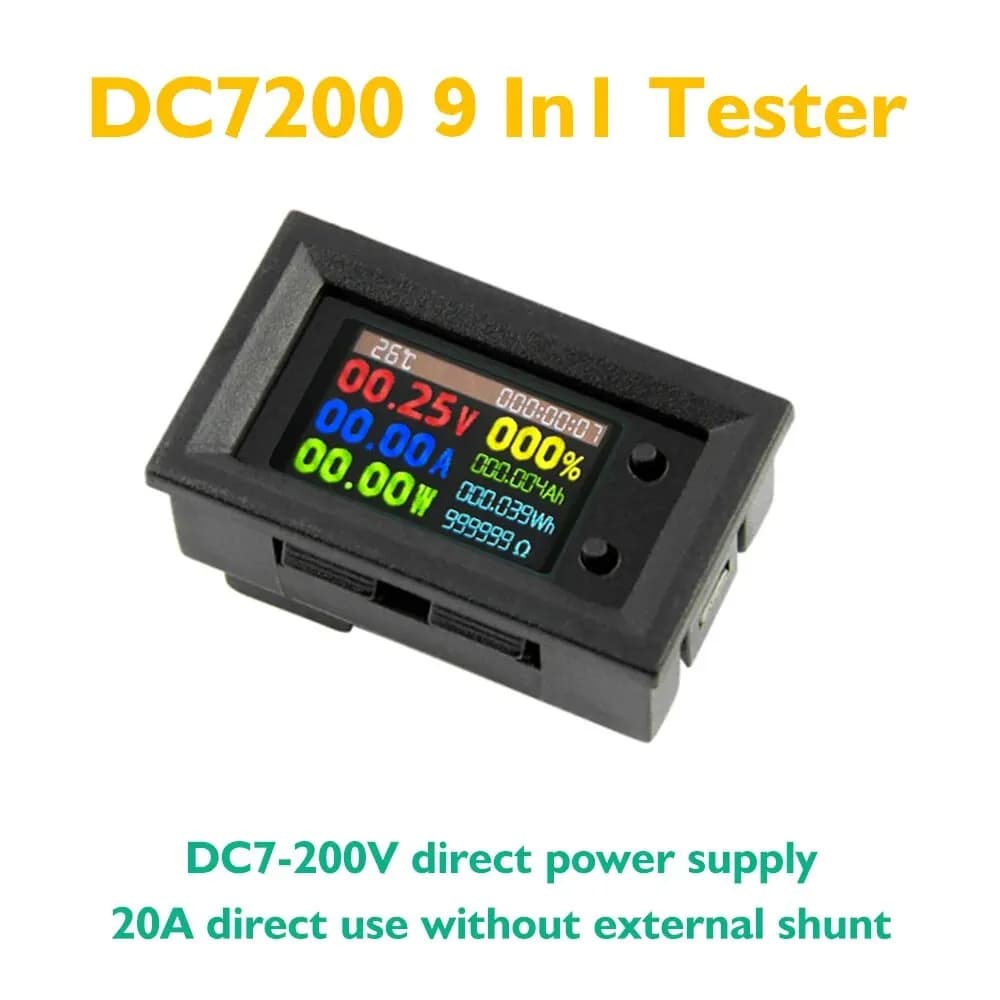DC720 30V Digital Power Energy Voltmetro Amperometro Tensione Wattmetro Misuratore di temperatura Misuratore di frequenza di energia elettrica 9 In1