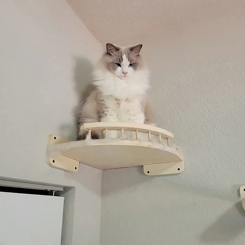 Wall Mounted Cat Rack Wall Steps Cat Furniture Cat Tree Indoor Cat Wall Mounted Cat Climbing Frame Suitable for Cats Sleeping