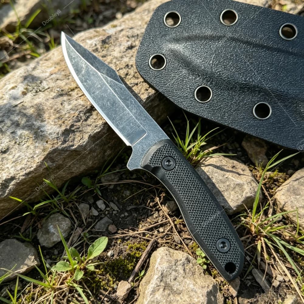 High-Quality Black Handle with K Sheath Mini Straight Knife Necklace Knife EDC Tool Multi-purpose Camping Outdoor Practical Tool
