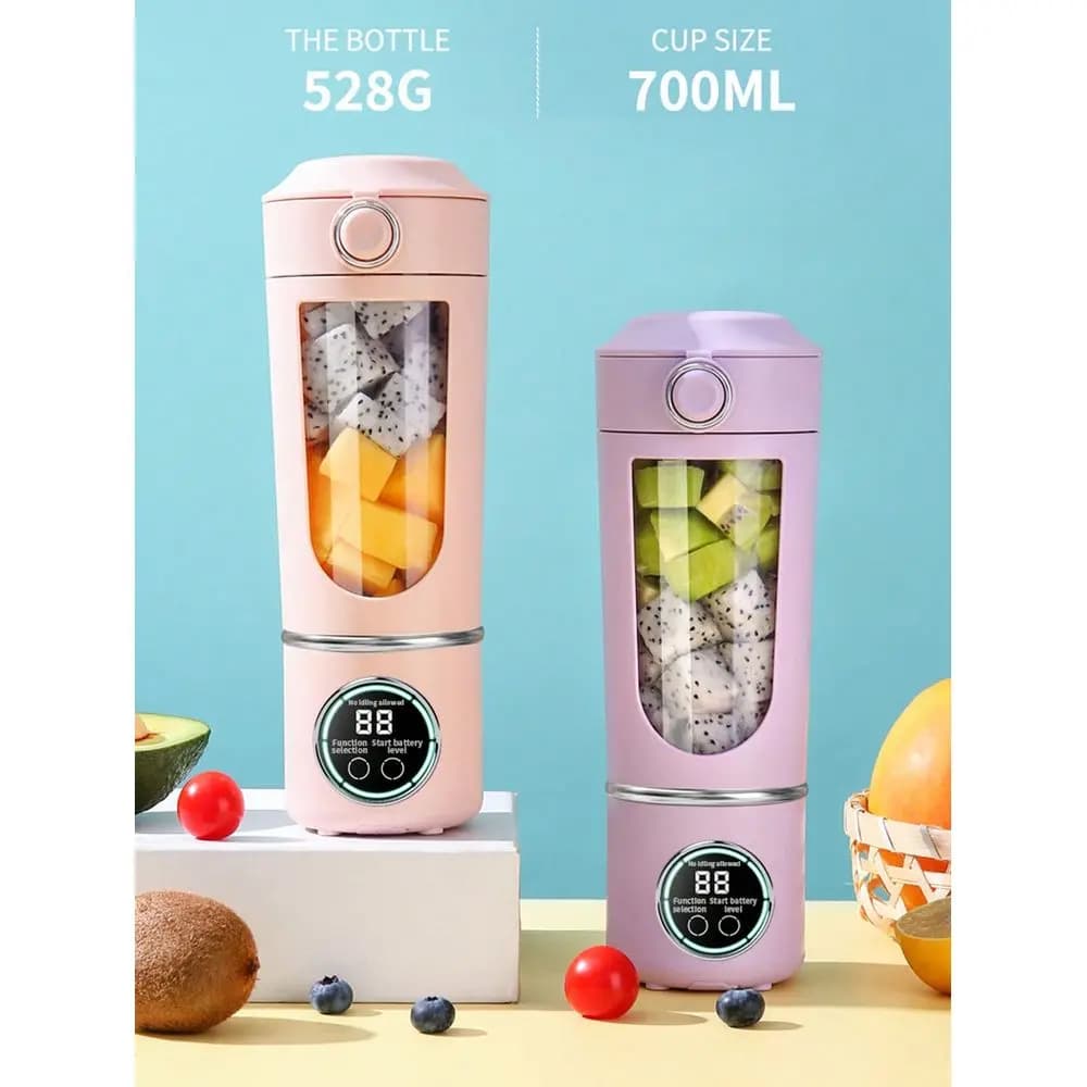 Frullatore Portatile, Estrattore di Succo, Mixer per Frutta, Separatore di Succhi, Tazza Frullatore Ricaricabile USB, Estrattore di Succo Fresco, Pulizia Automatica, Controllo Touch