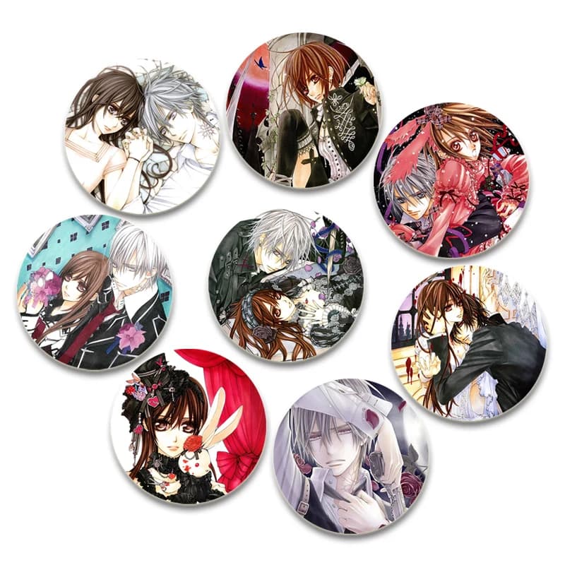 Vampire Knight Smalto Spille 32/44/58mm Anime Spille Kiryu Zero Kuran Yuki Cartoon Distintivo Zaino Cappello Accessori Gioielli Regali
