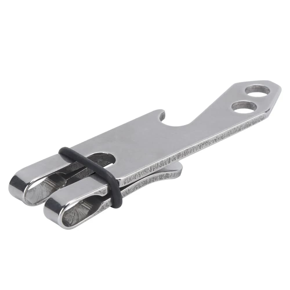 Durable Stainless Steel Suspension Belt Clip Double-Sided With Rubber Ring Money Pocket Clip Compact Keychain Clip Hiking