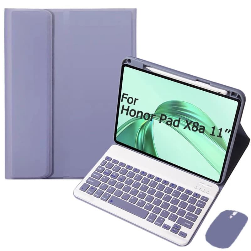 Custodia con tastiera e mouse per Honor Pad X8a, custodia da 11 pollici con slot per penna, cover per tablet con tastiera, Funda