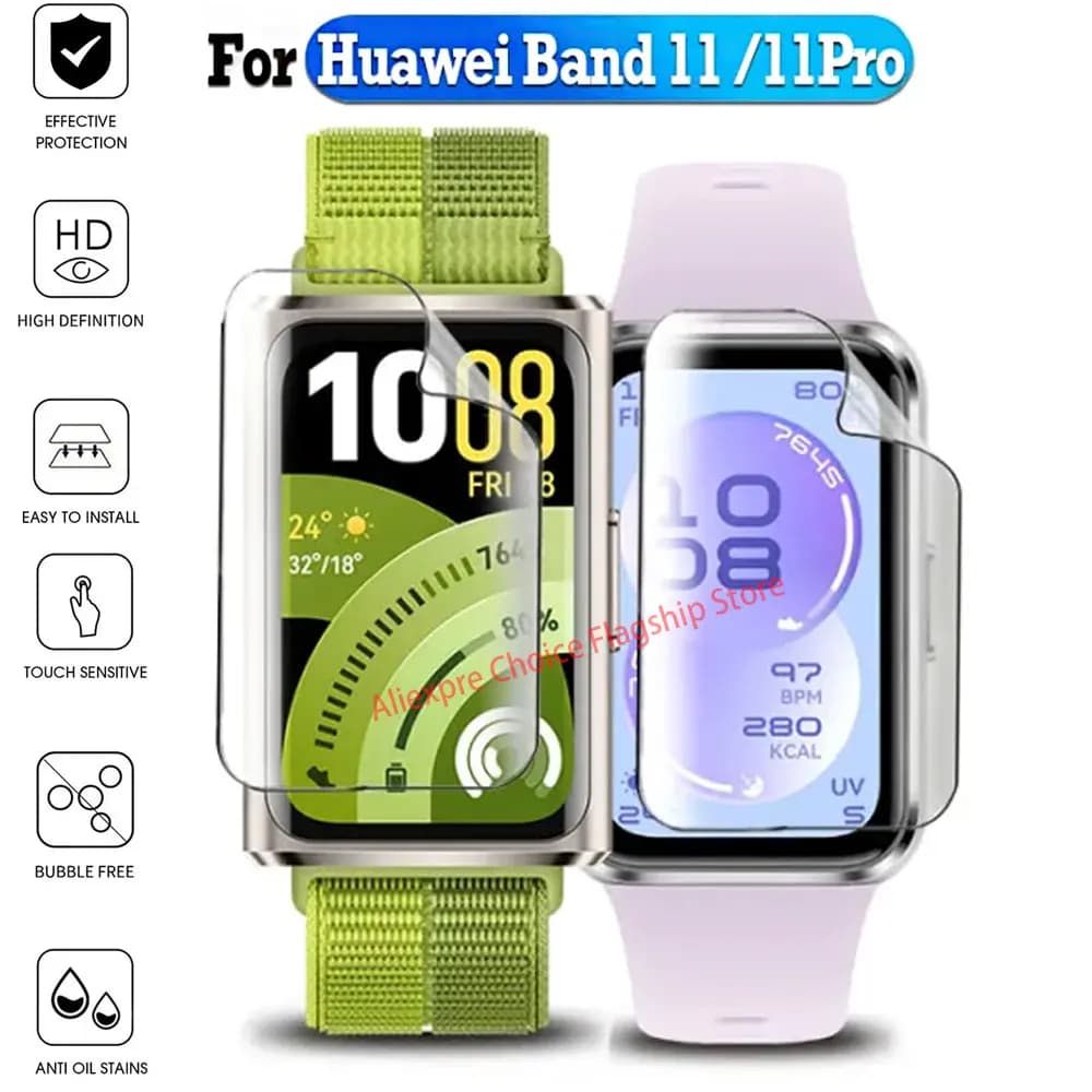Protective film for soft hydrogel screen for Huawei Band 11 Pro Smart Watch, protective film for Huawei Band 11 10 9 8