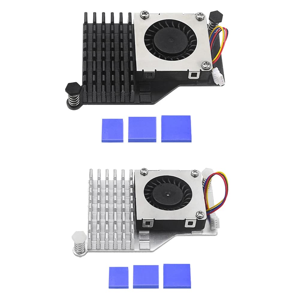 For Raspberry Pi 5 Active Cooler Metal Heatsink Radiator with Adjustable Speed Cooling Fan Cooling Radiator Compatible Holder