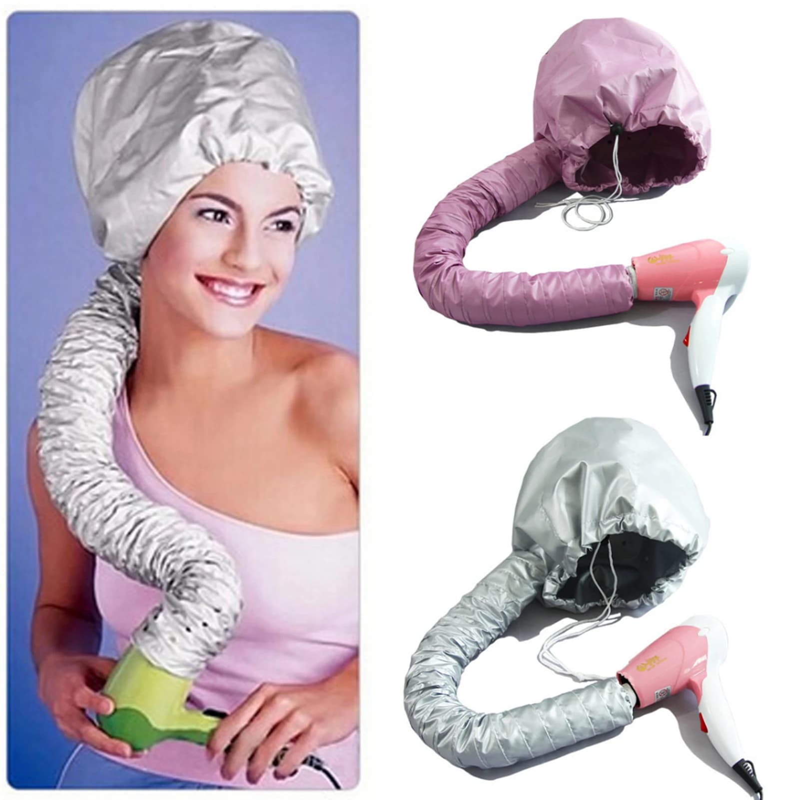 Soft Hood Hair Dryer Cap Hooded Bonnet Adjustable Steamer Hair Blow Quick Dryer Cap for Individual Hairdressing Tool