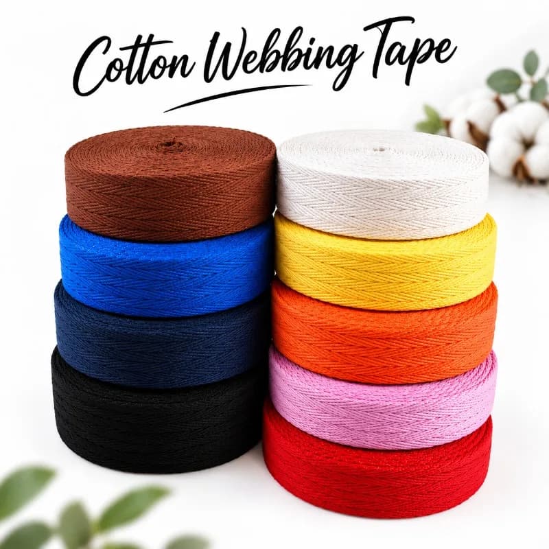 5M 38mm Herringbone Pattern Webbing Tapes 2.31mm Thick Cotton Bag Strap Garment Backpack Decoration Ribbons DIY Sewing Crafts