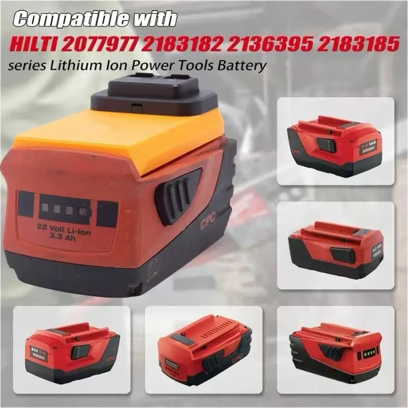 For Hilti 22v Lithium Battery Wireless Portable Power USB C-type Adapter PD QC3.0 Fast Charging Adapter（No Battery)