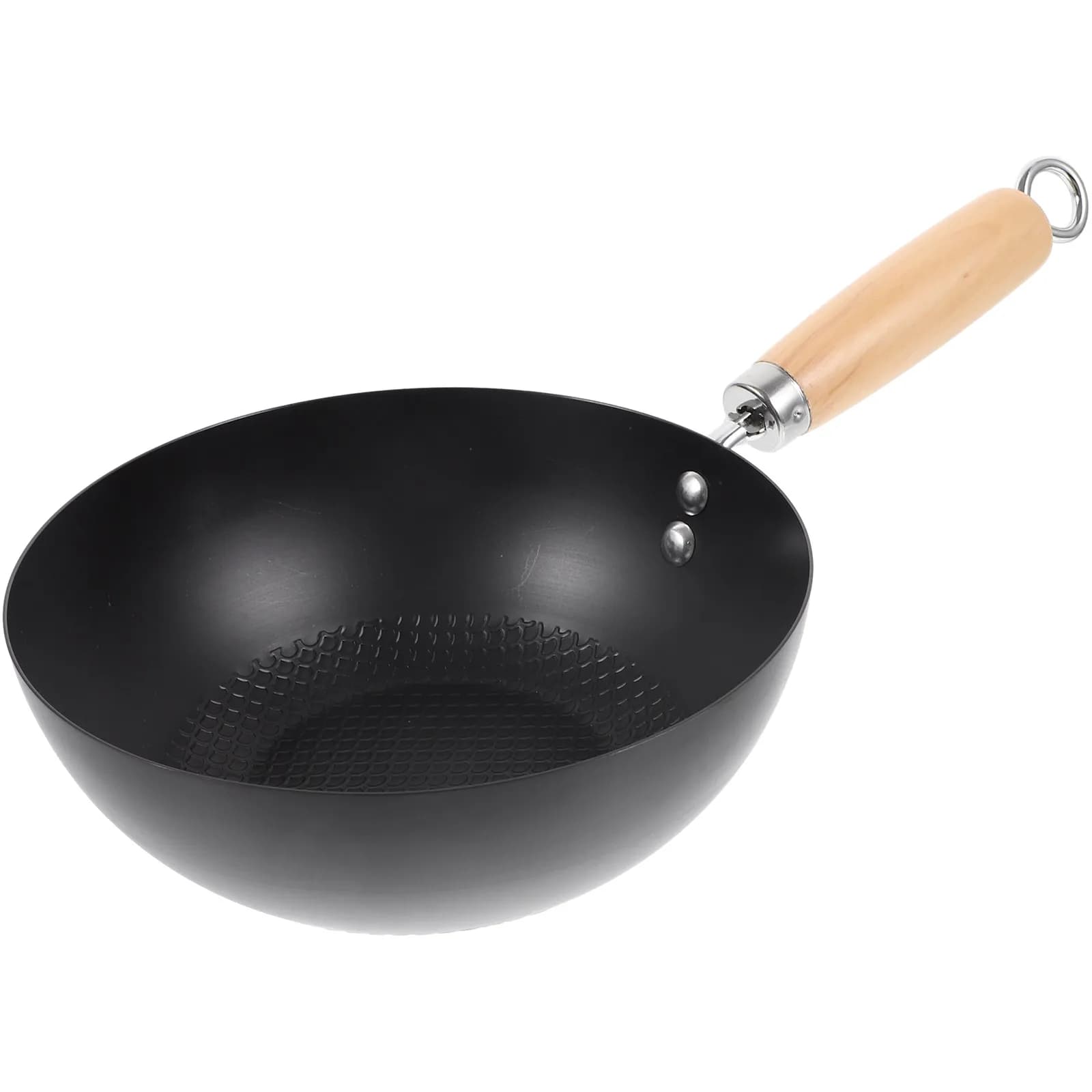 Piccola Padella Wok in Ferro Antiaderente per Cucina a Gas, Utensile da Cucina per Casa, Wok Tradizionale, Padelle e Pentole per Cucinare