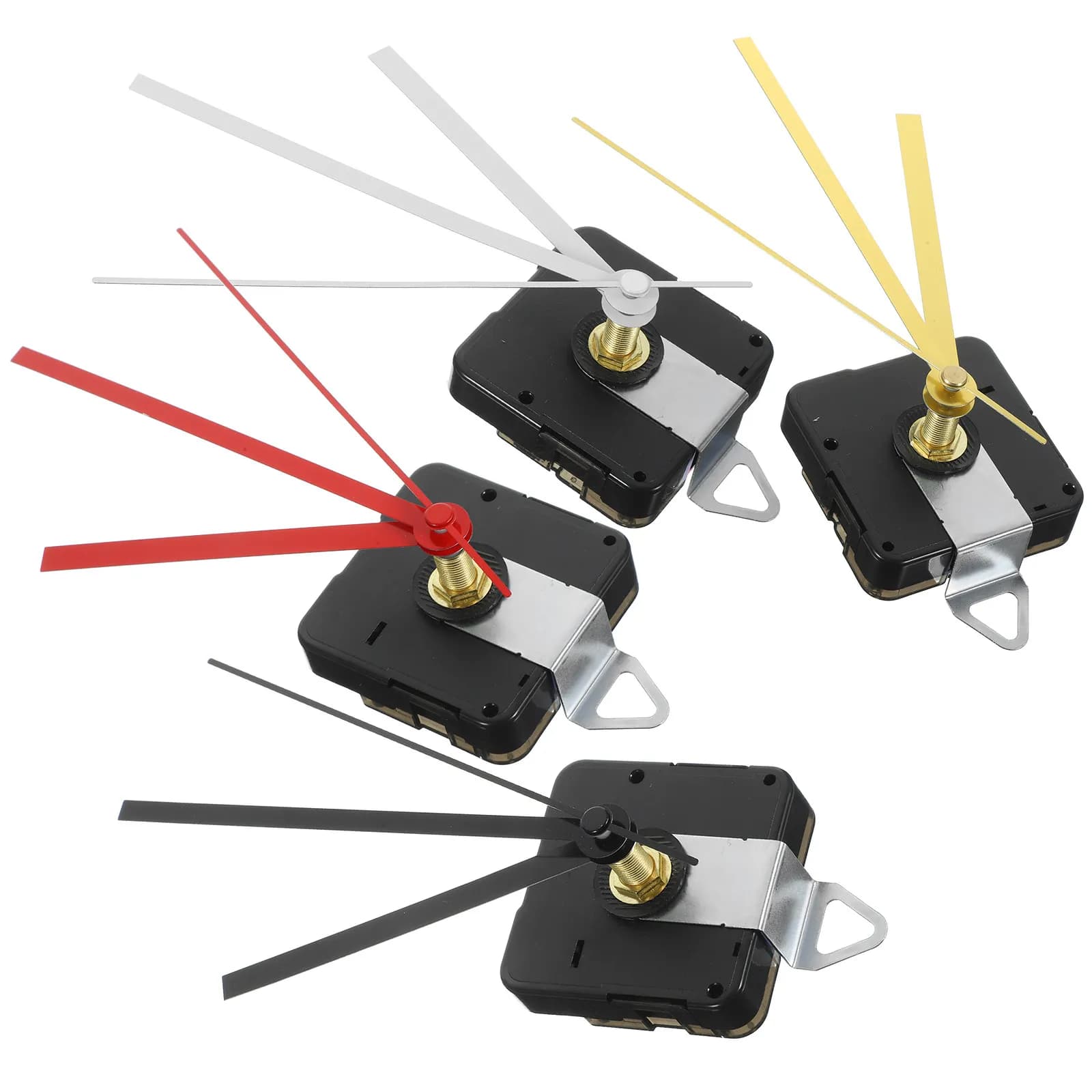 Kit Movimento Orologio da Parete (4 Set) per Riparazione e Sostituzione Fai-da-te, Meccanismo di Precisione in Plastica con Lancette per Orologi da Parete