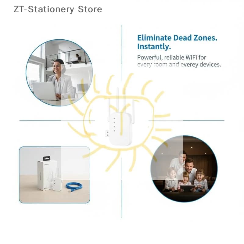 1PC Ripetitore Wireless 300Mbps 2.4G, Amplificatore di Segnale WiFi, Estensore di Portata