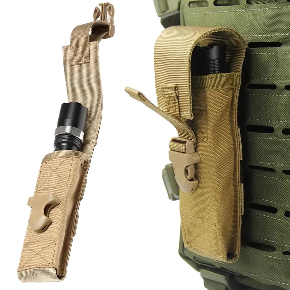 Borsa per Torcia da Esterno Multifunzionale MOLLE in Nylon, Marsupio, Borsa da Cintura, Tasca, Accessori per Zaino da Caccia