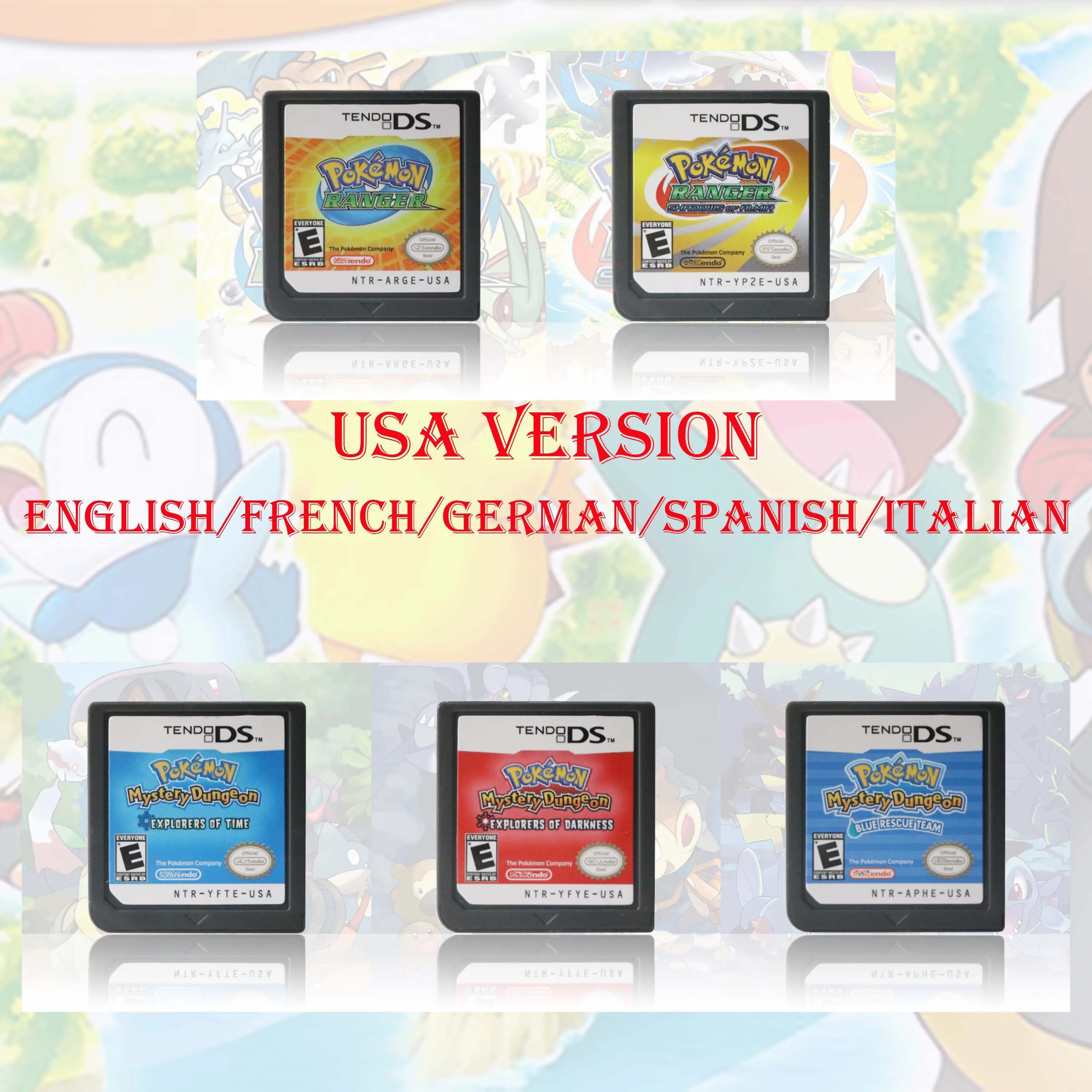 Cartuccia di Gioco Pokémon Ranger / Pokémon Mystery Dungeon Serie Versione DS, Scheda Videogioco Versione USA Multilingue