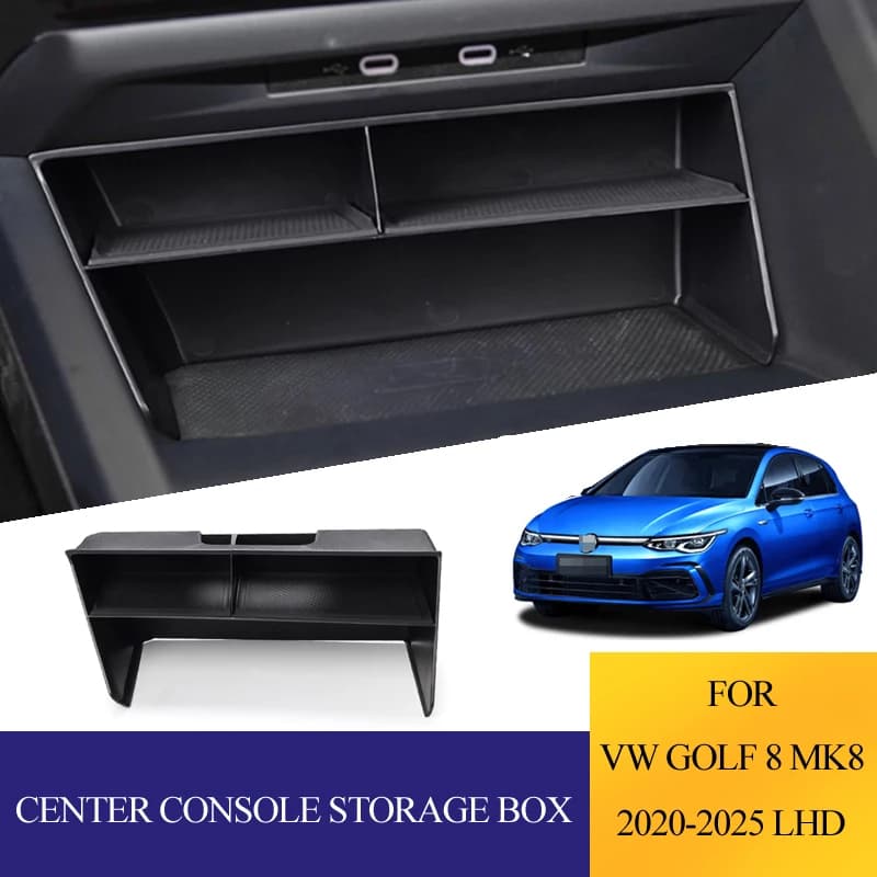 Organizer per Console Centrale Auto per Volkswagen VW Golf 8 MK8 2020-2025 LHD, Scatola Portaoggetti, Accessori per Interni