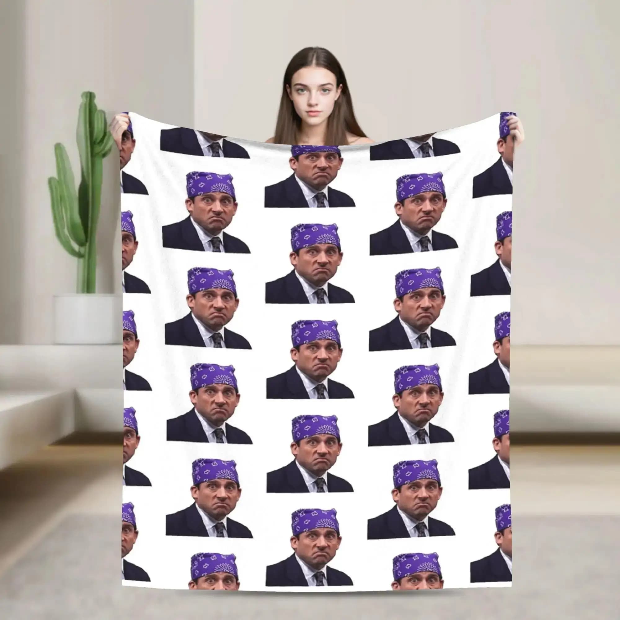 Coperta in peluche morbida e calda con meme Prison Mike, divertente, per letto, divano, soggiorno, copriletto unisex in flanella