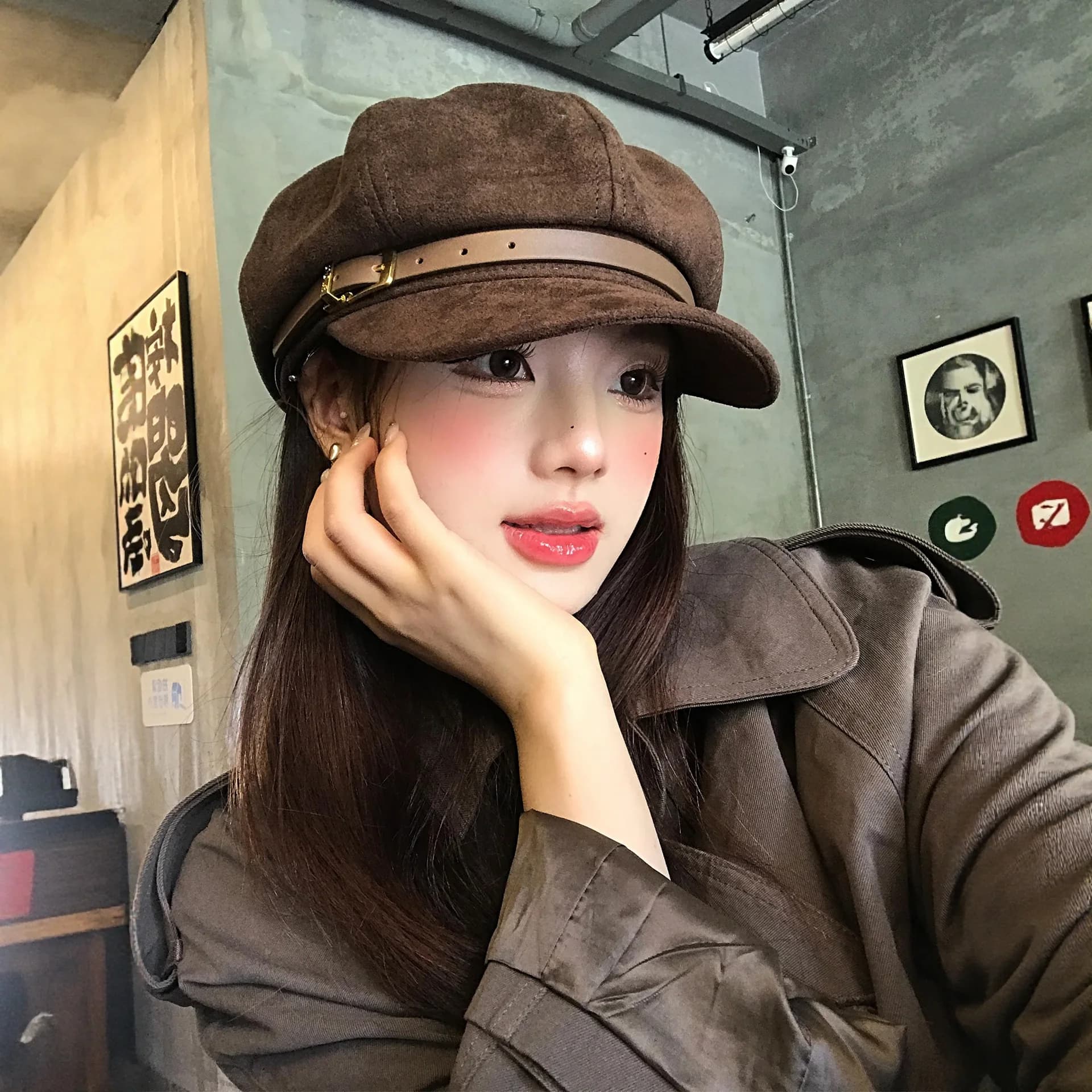 Cappello ottagonale primavera autunno da donna berretto stile britannico per donna berretto da strillone ottagonale da esterno